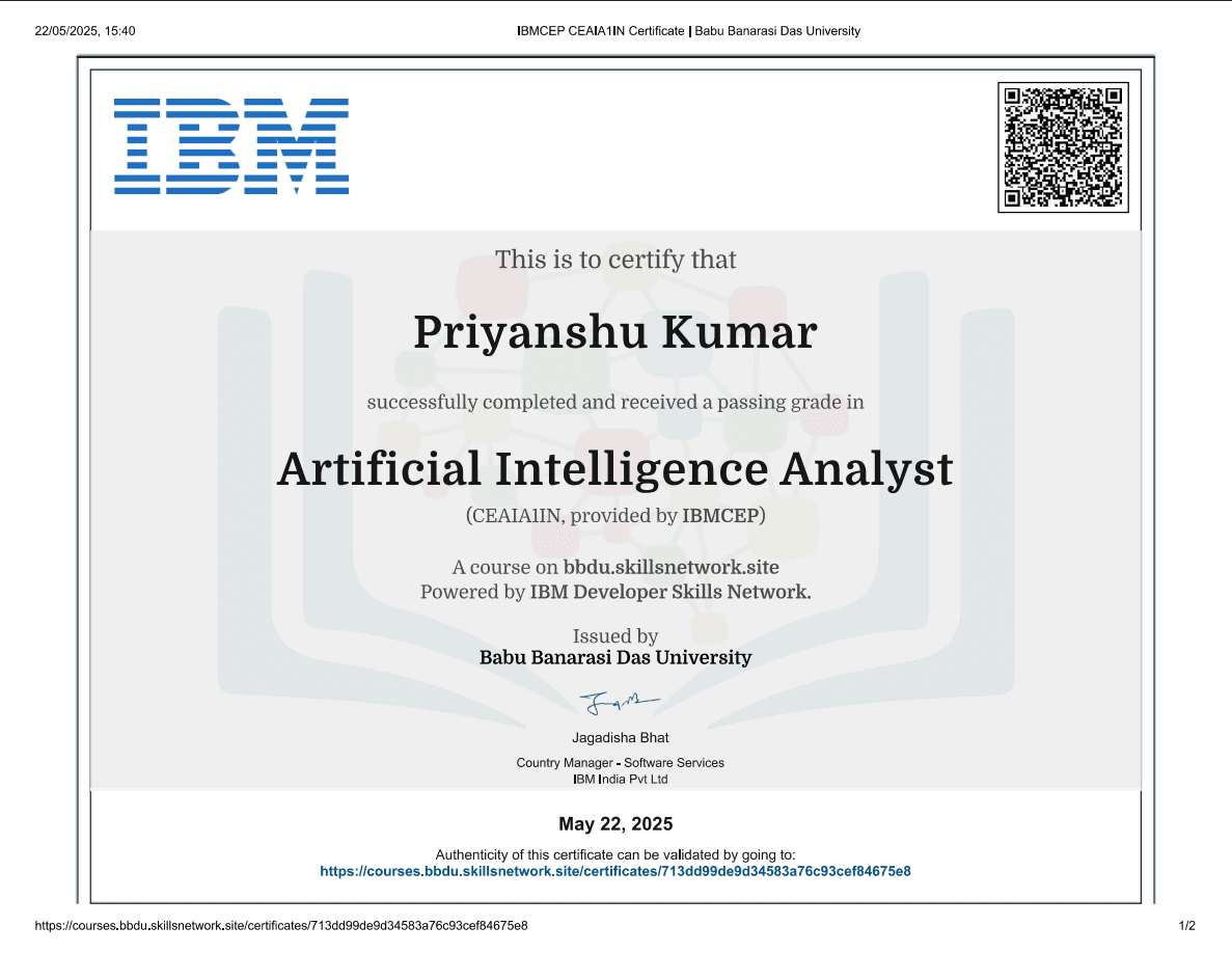 Artificial Intelligence Analyst