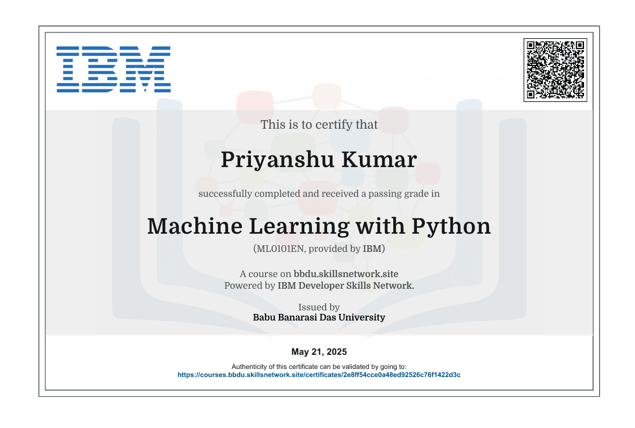 Machine learning with Python